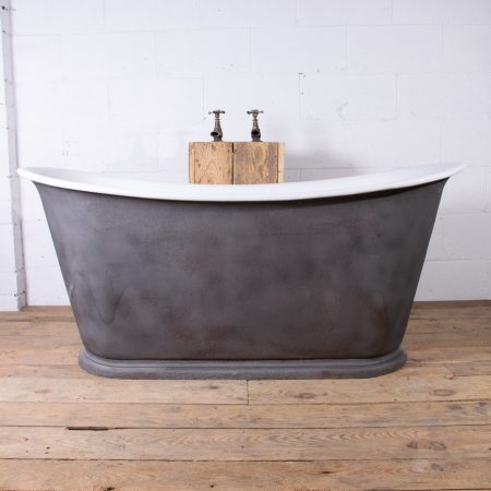 Cast Iron Bateau Bathtub on Plinth