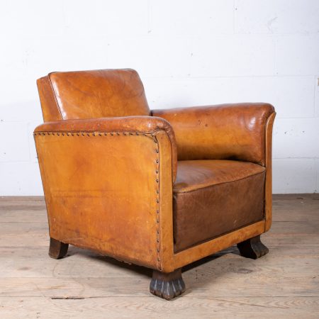 Art Deco Leather Club Chair