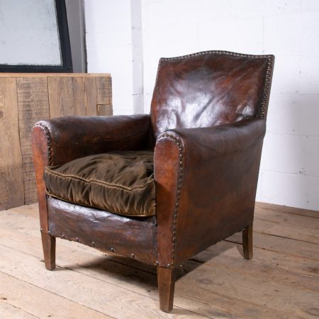 Art Deco Leather Club Chair
