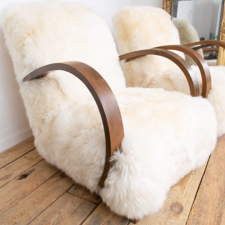 Art Deco Sheepskin Armchairs