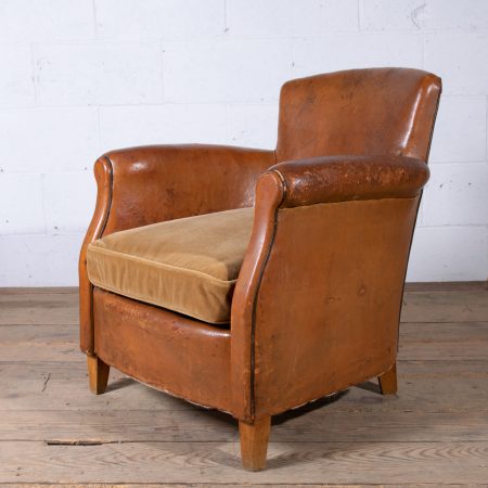 Art Deco Leather Club Armchair