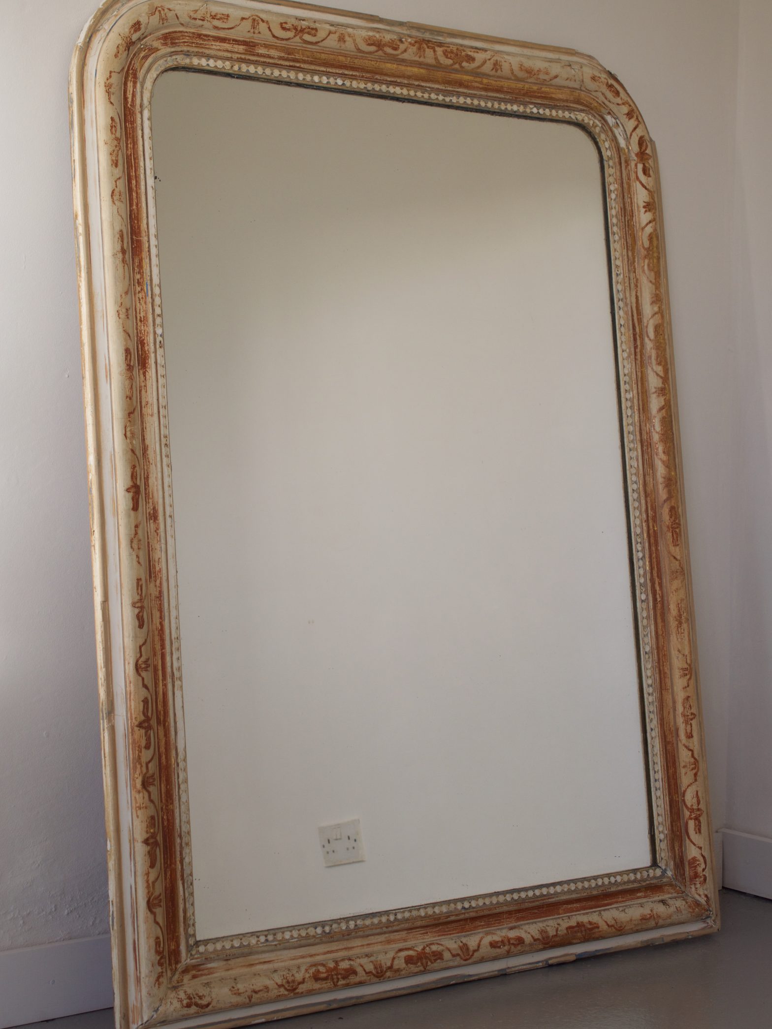 Large Gilt and White Mirror