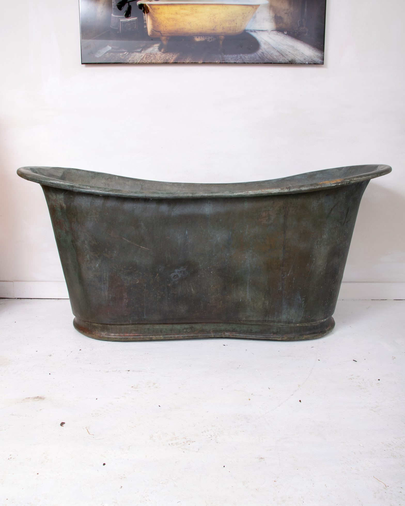 Double Ended Copper Bateau Bath