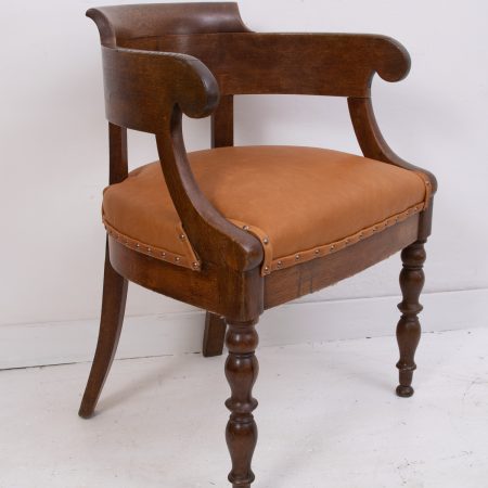 French Empire Style Oak Desk Chair