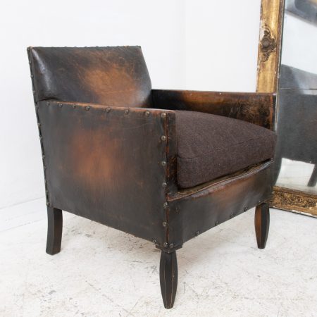 Small Studded French Club Armchair