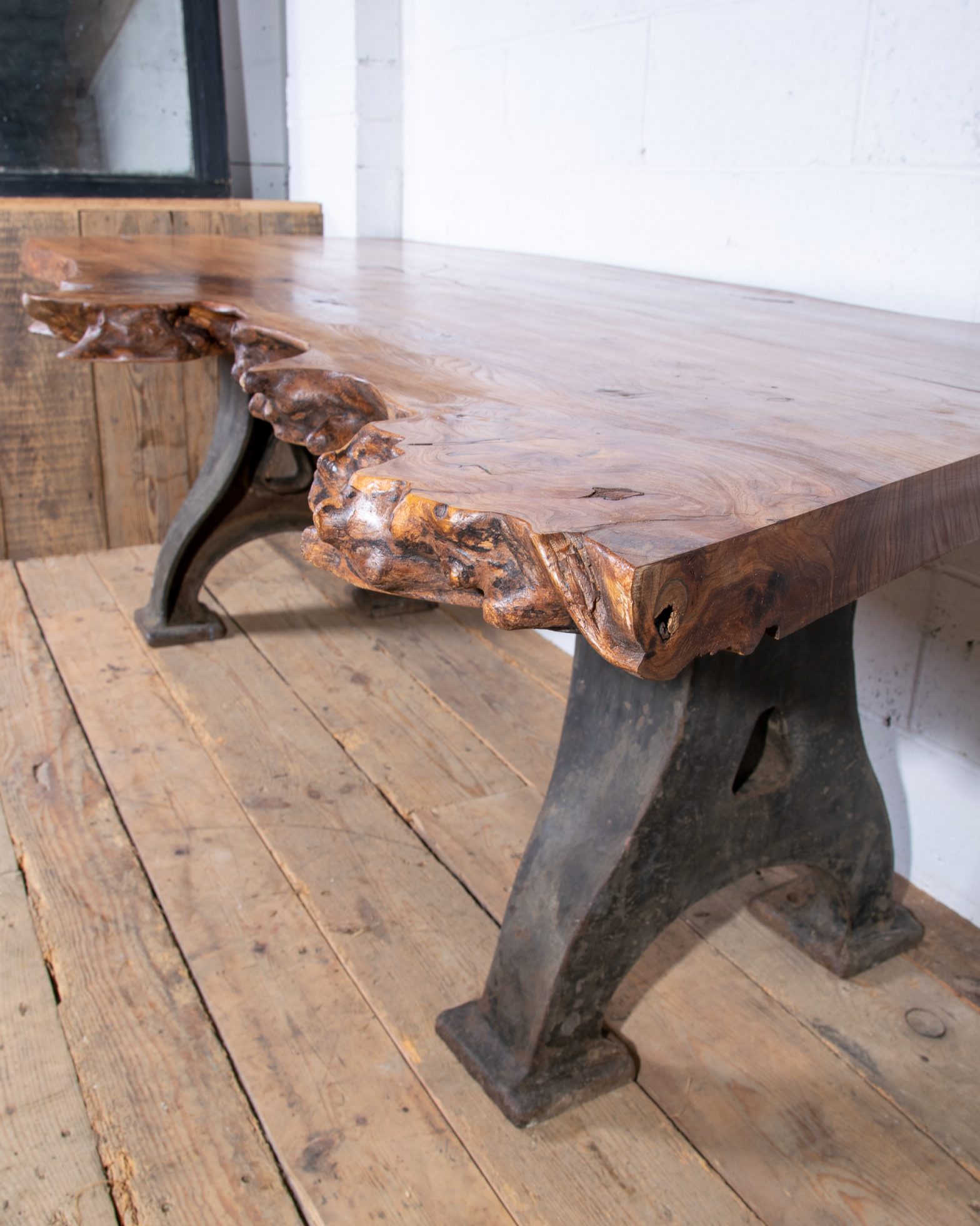 Industrial Desk Elm Top