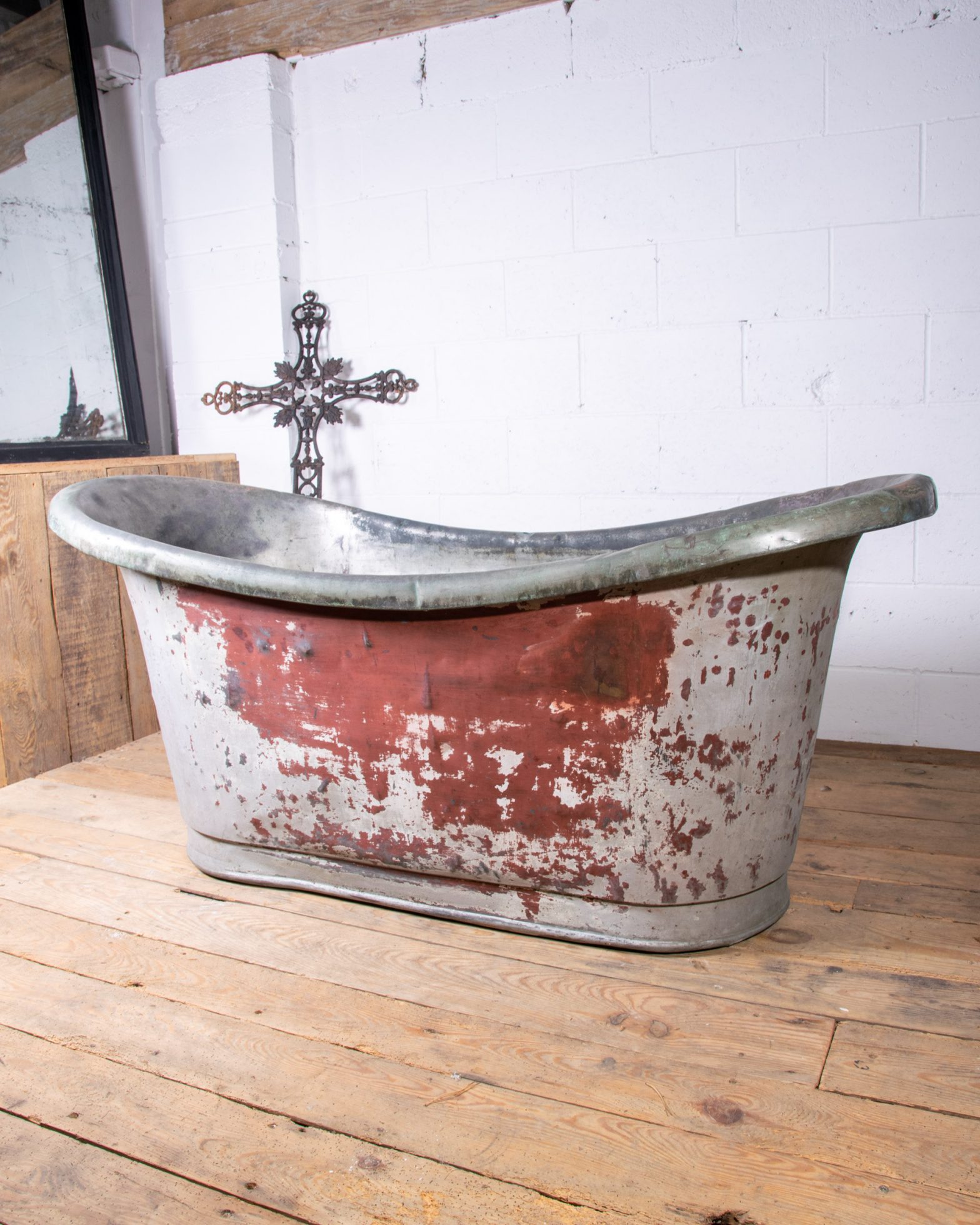 Double Ended Copper Bateau Bath