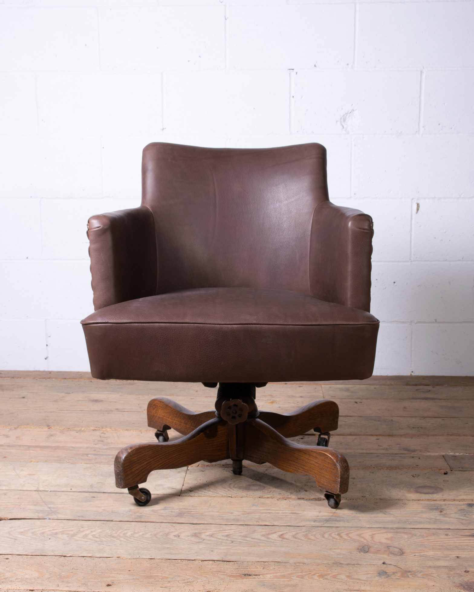 Hillcrest Leather Tub Desk Chair