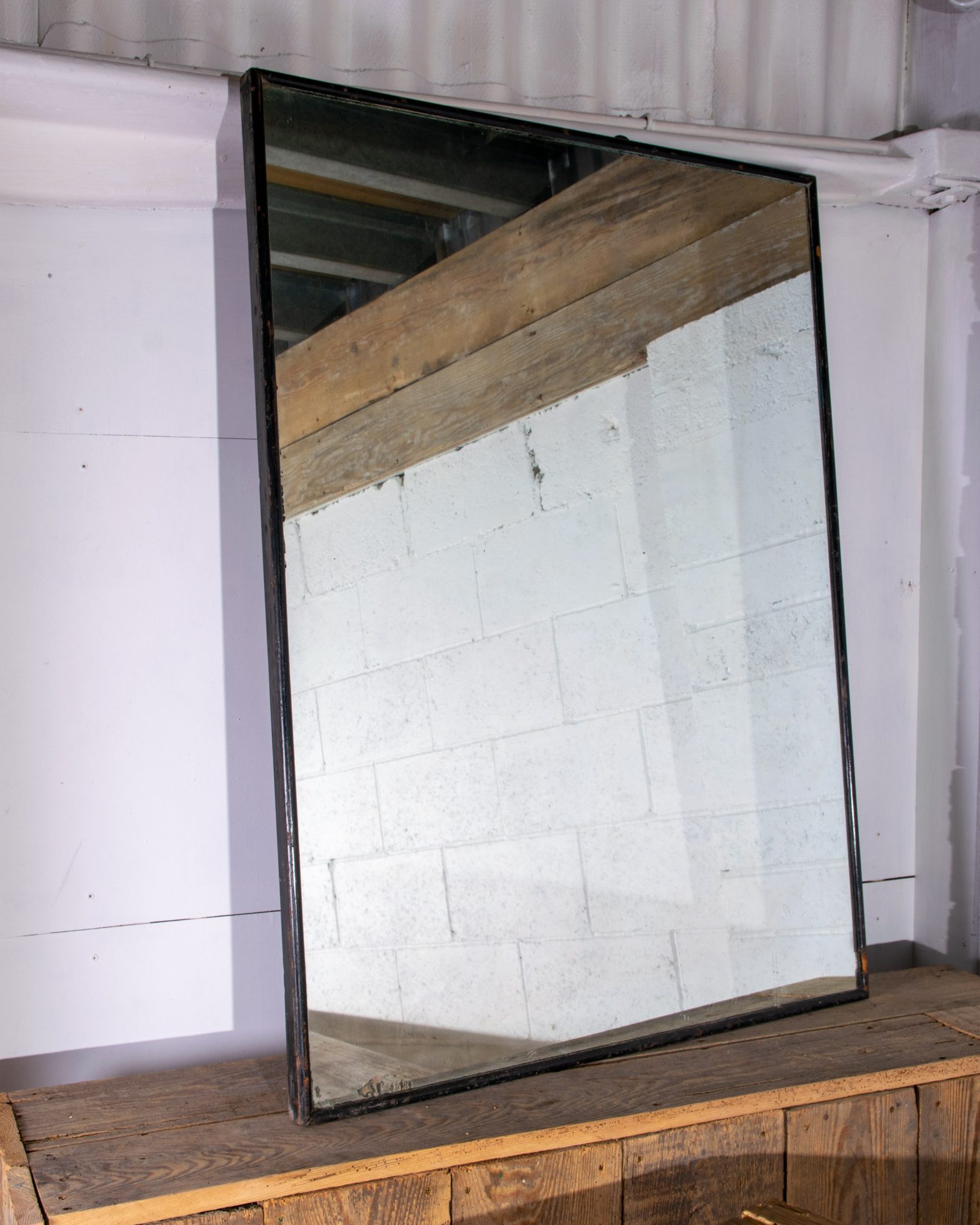 Large English Mirror with Ebonised Frame