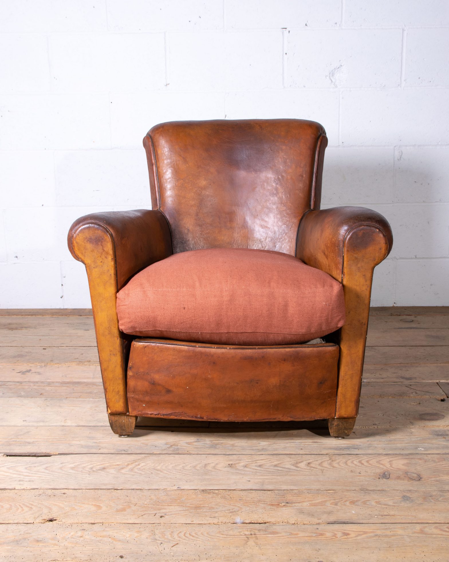 French Leather Club Armchair