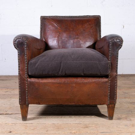 Studded Leather Club Armchair