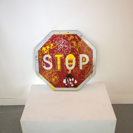 Graffiti Covered French STOP sign