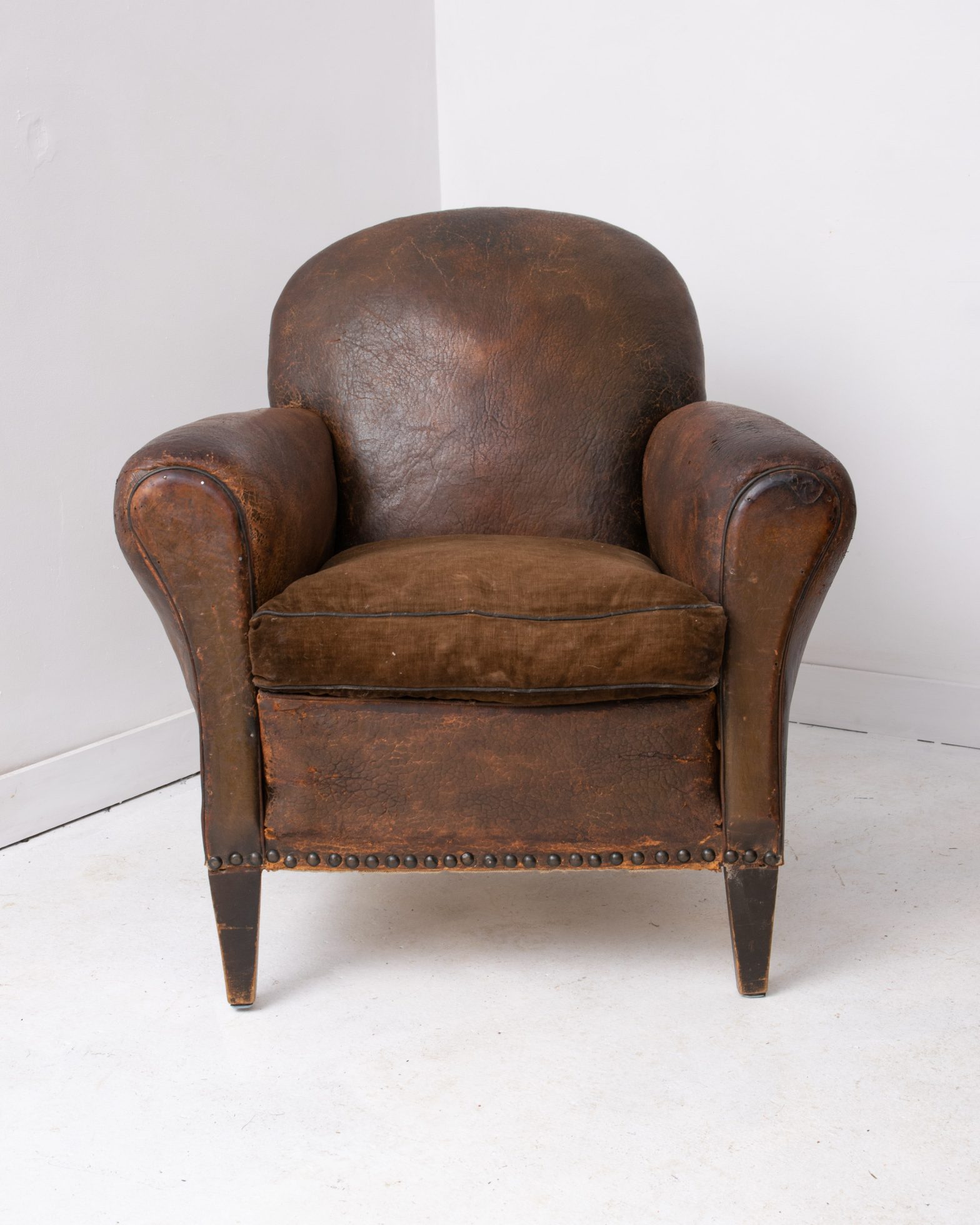 Studded Leather Club Armchair