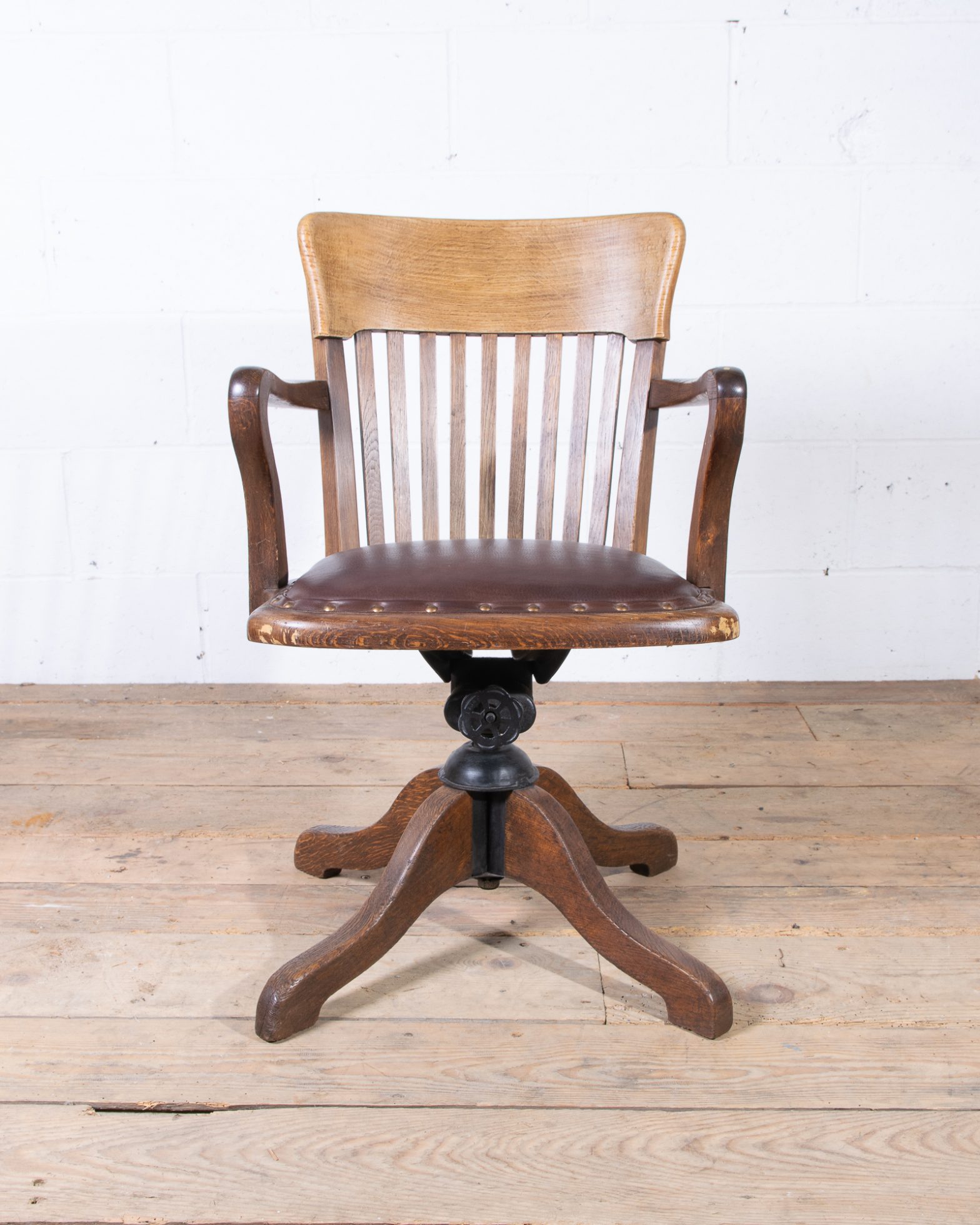 Vintage Oak Captain's Chair