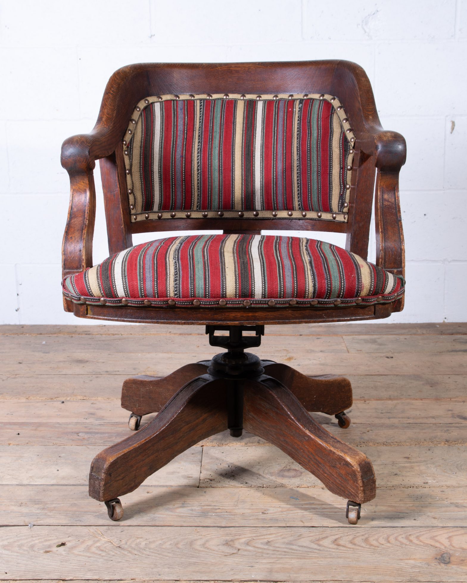 Vintage Desk Chair Kilim Fabric