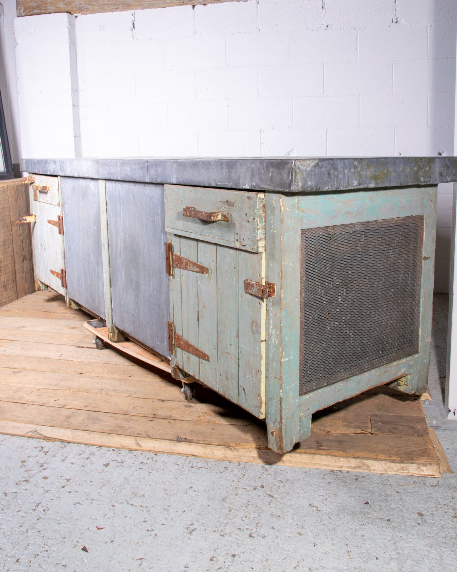 Zinc Top Industrial Workbench