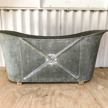 Antique Zinc Bateau Bathtub