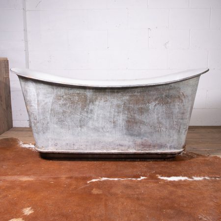 Antique 19th C French Cast Iron Double Ended Empire Bath Bathtub Rogeat