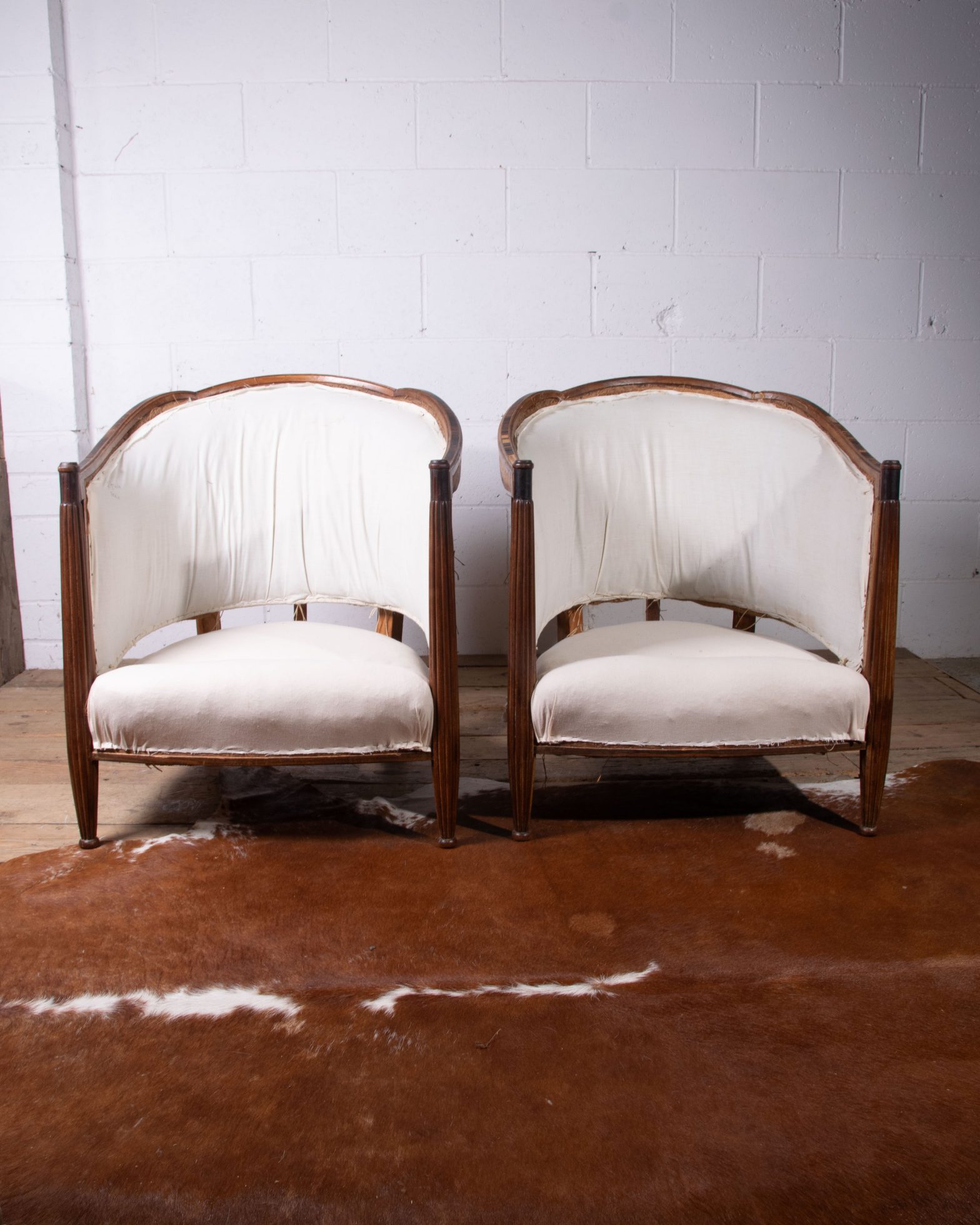 Art Deco Walnut Armchairs