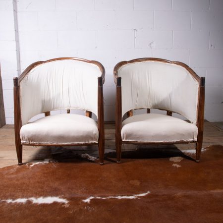 Art Deco Walnut Armchairs