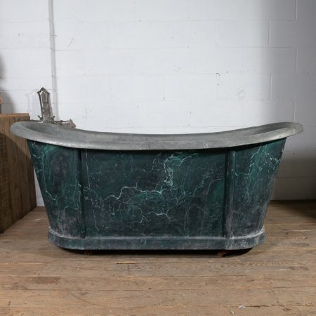 Antique Faux Marble Zinc Bath