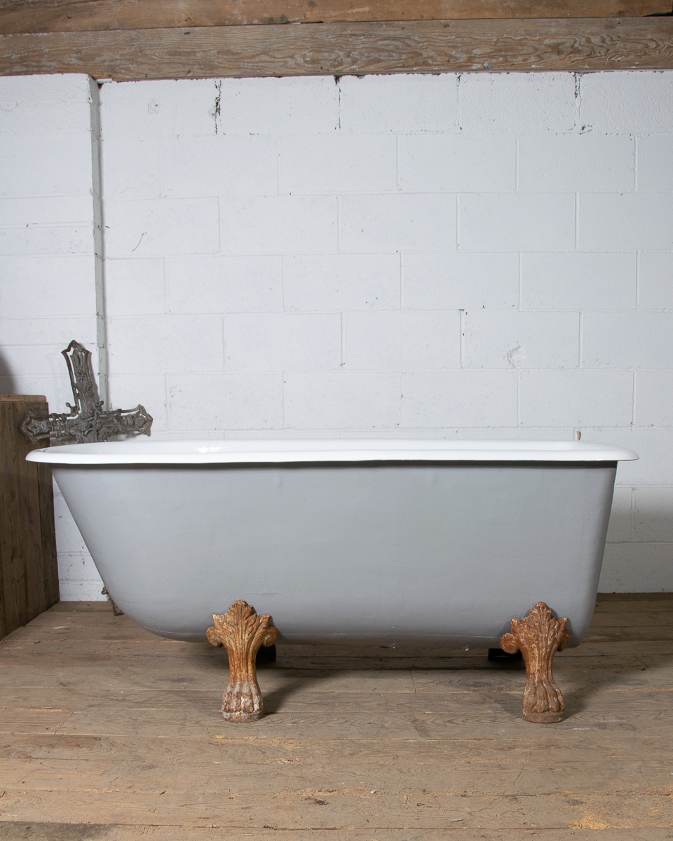 Antique French Cast Iron Lionfoot Bath