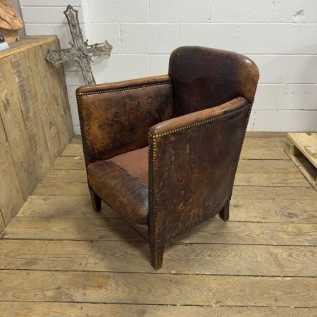 Art Deco Leather Club Chair