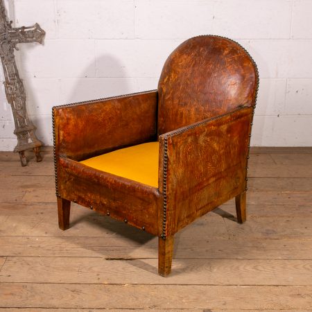 Studded Leather Club Armchair